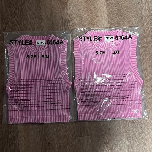 NWT Zenana Candy Pink Ribbed Seamless Cropped Tank βWashed Finish-Multiple Sizes - Picture 9 of 10